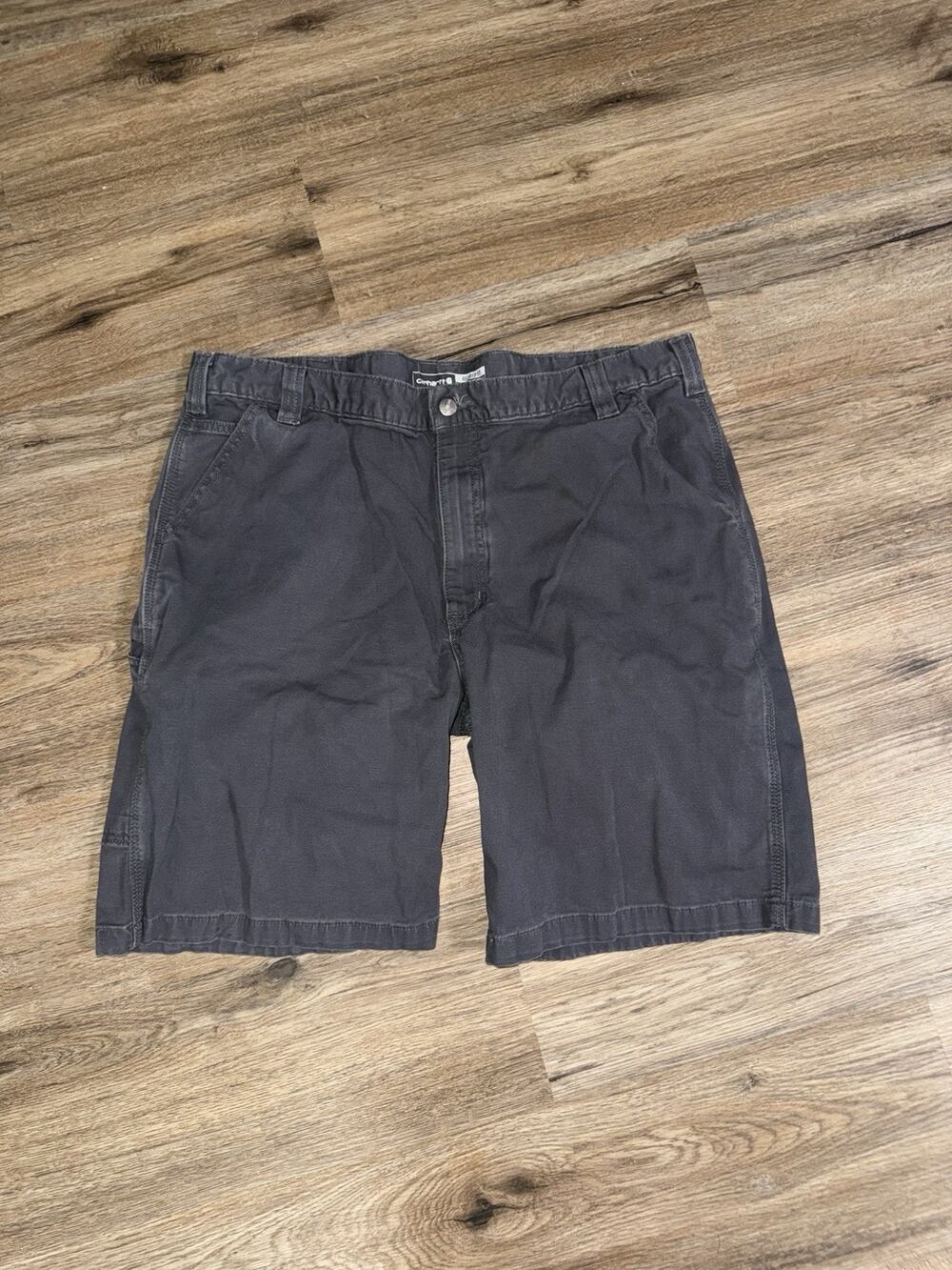 Carhartt Men’s Shorts 42 Relaxed Fit Canvas Work Utility Charcoal Gray Dark Grey